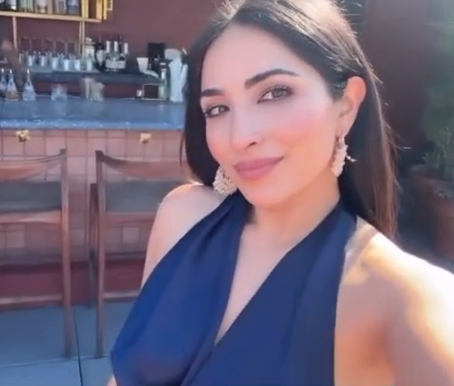 Image of @beebrar rocking our Sonam earrings!