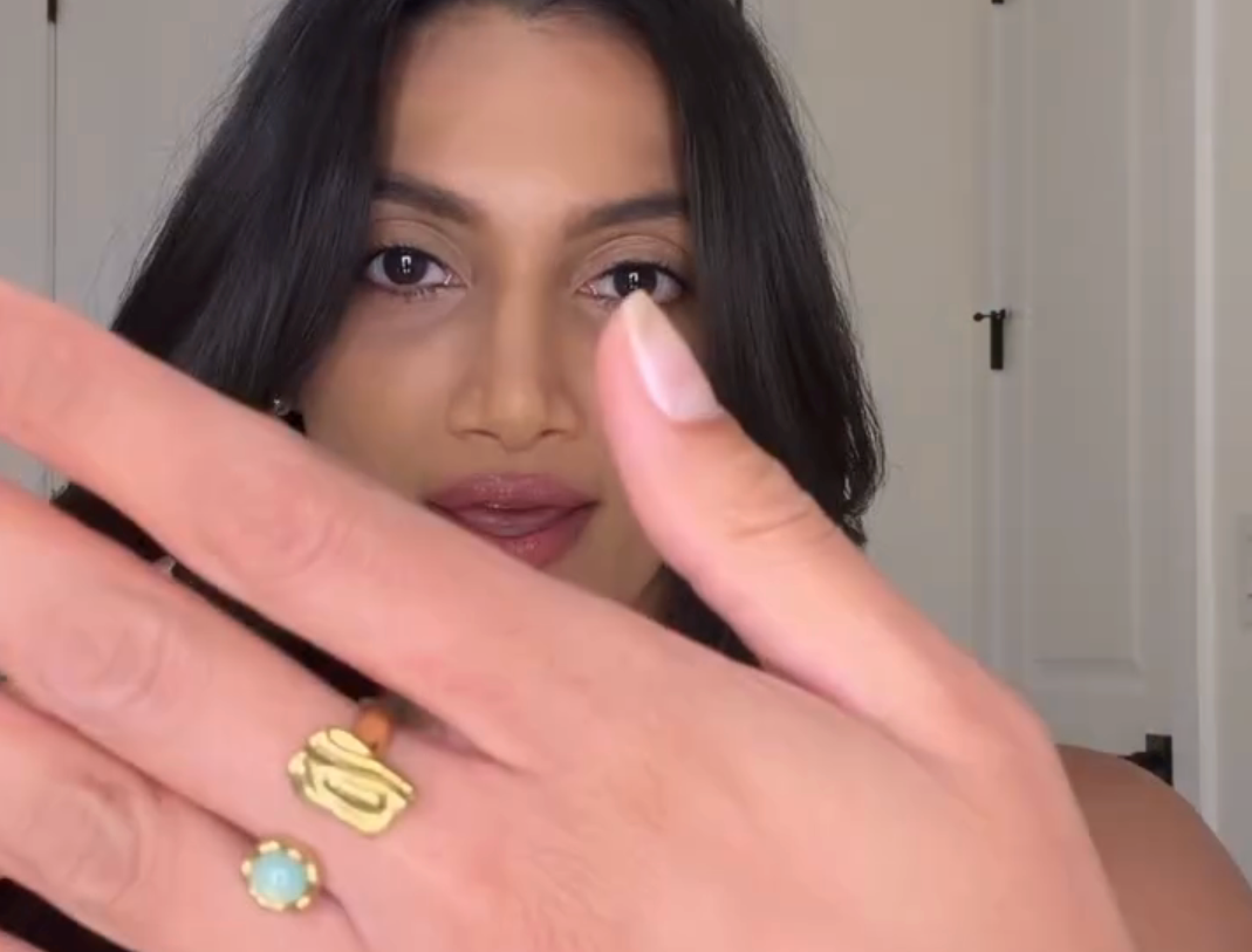Image of @gkgg__ with her new Ivory Belle Hoops, Eloise Bracelet and Noa Ring