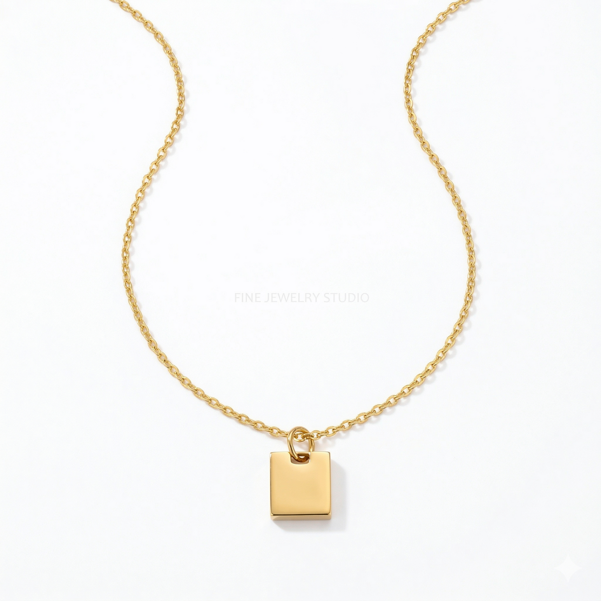 Susie Square Tag Necklace