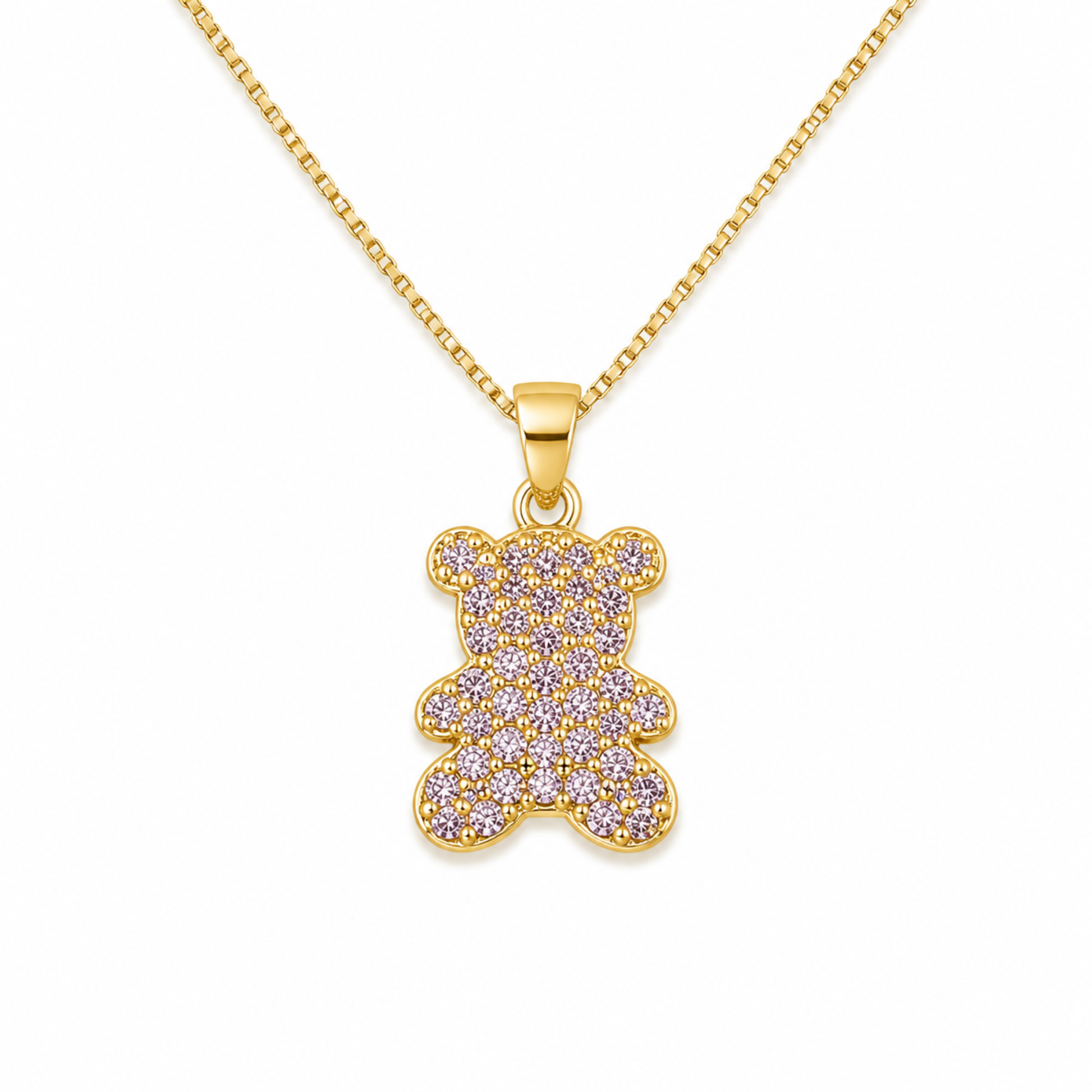Violet Bear Necklace