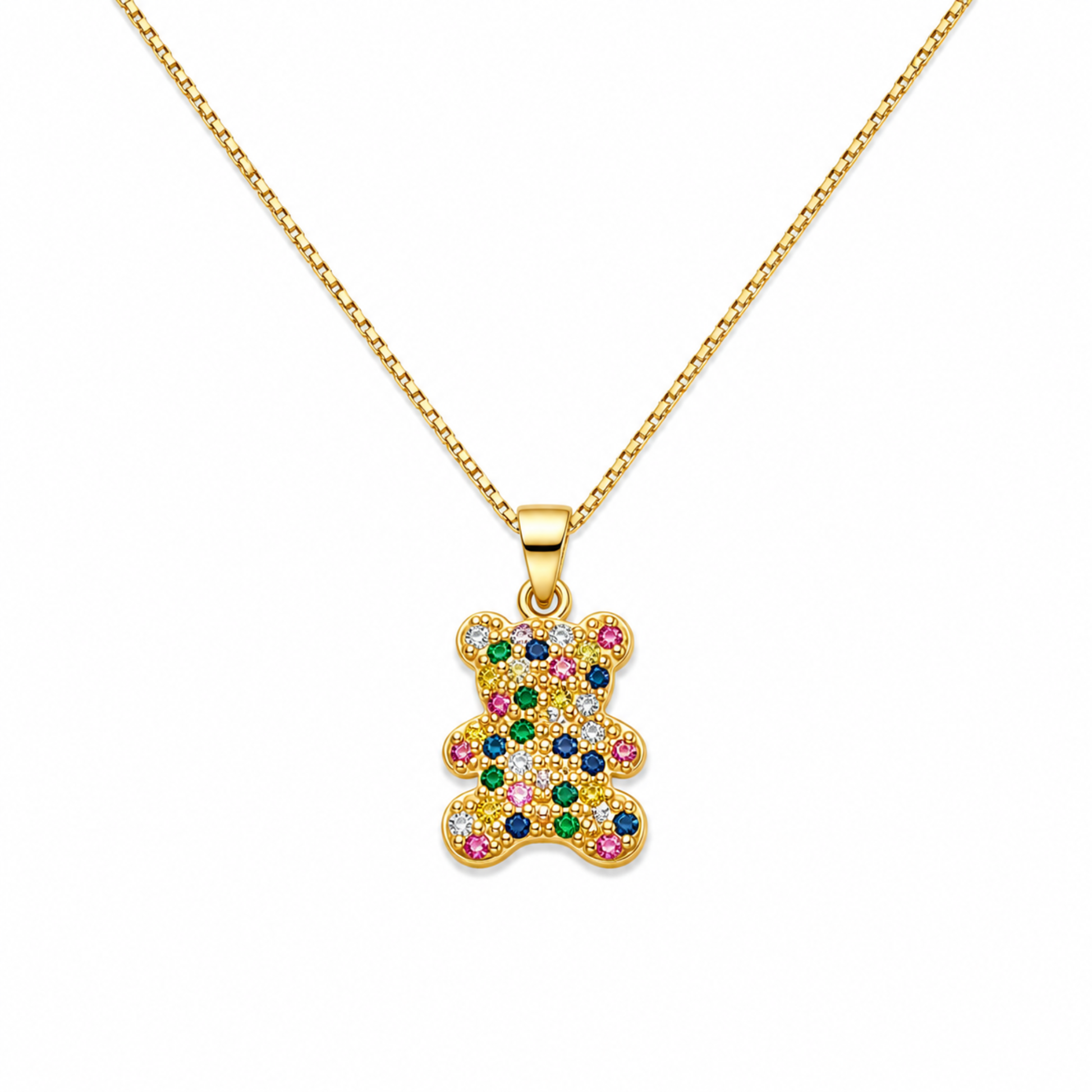 Rainbow Bear Necklace