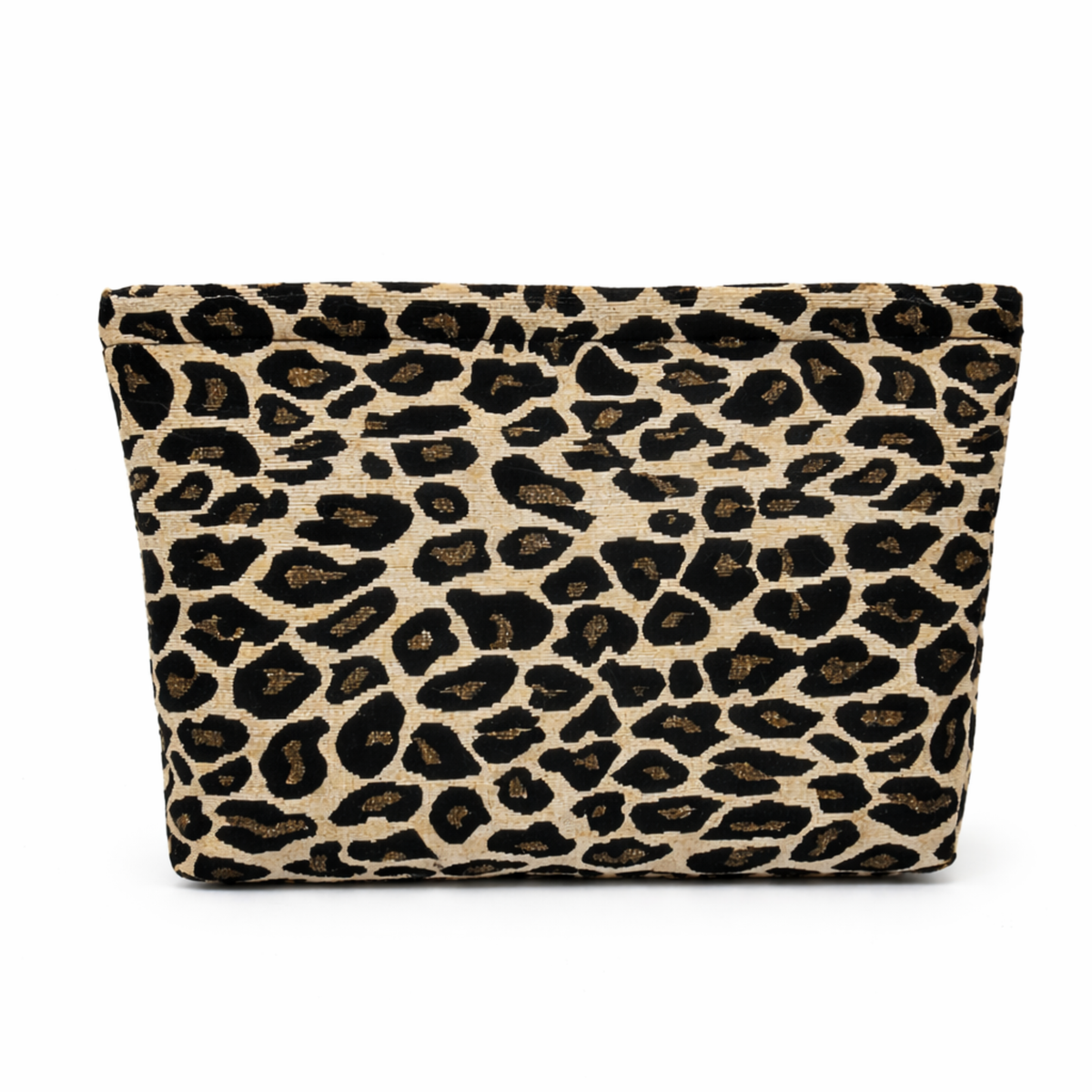 Leopard print handheld cosmetic bag